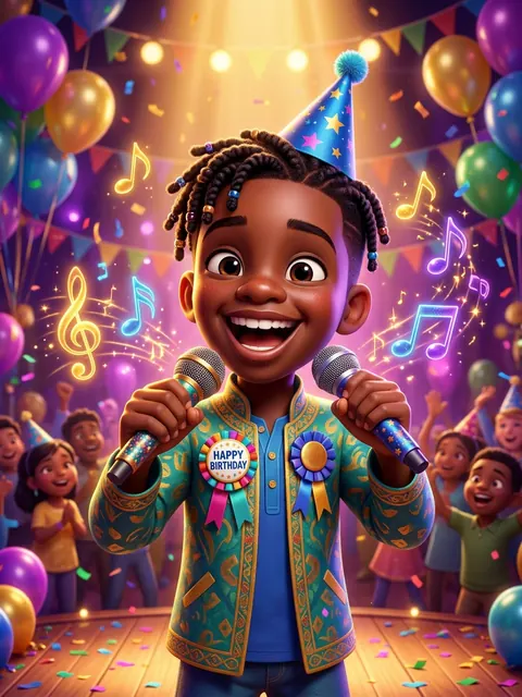 William célébrant son anniversaire dans son clip musical personnalisé